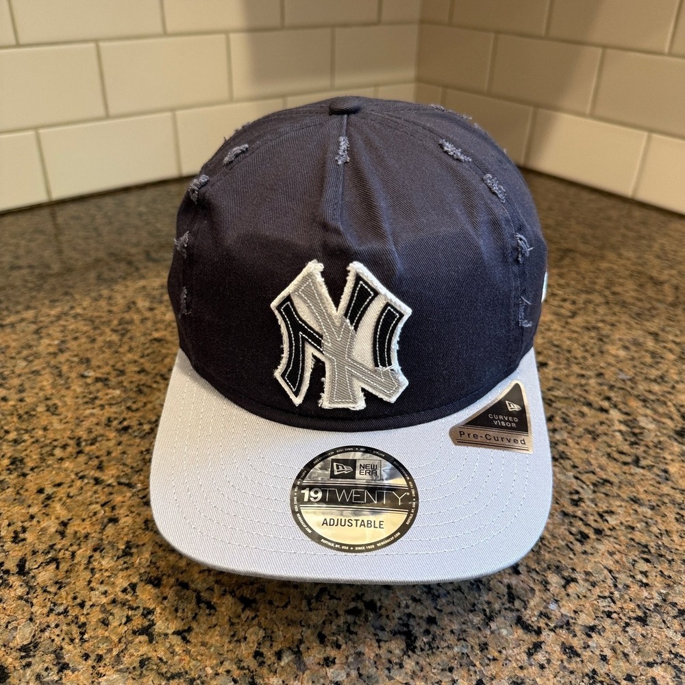 New York Yankees Hat New Era 19TWENTY Adjustable Snapback Navy Grey 2008 ASG